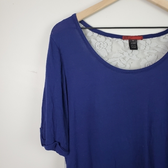 BKE Navy Lace Back Blouse XL - Picture 3 of 6
